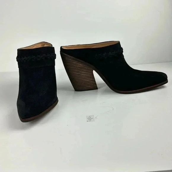 Sam Edelman Alison Desert Olive Pointed Toe Stacked Heel Leather Mules SZ 10 - Picture 5 of 9